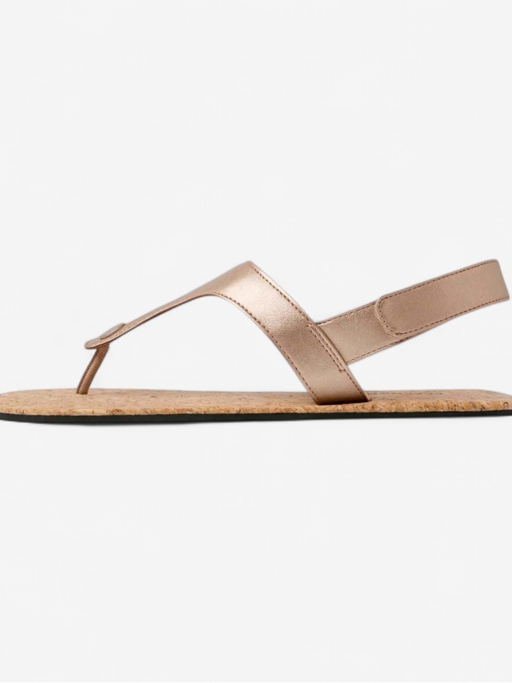Feelgrounds Metallic Rose Gold Cork Sandals - Picture 6 of 7